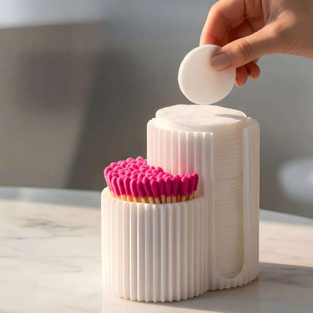 Nail Art Sch - 면봉 보관함 메이크업 라운드 패드 홀더