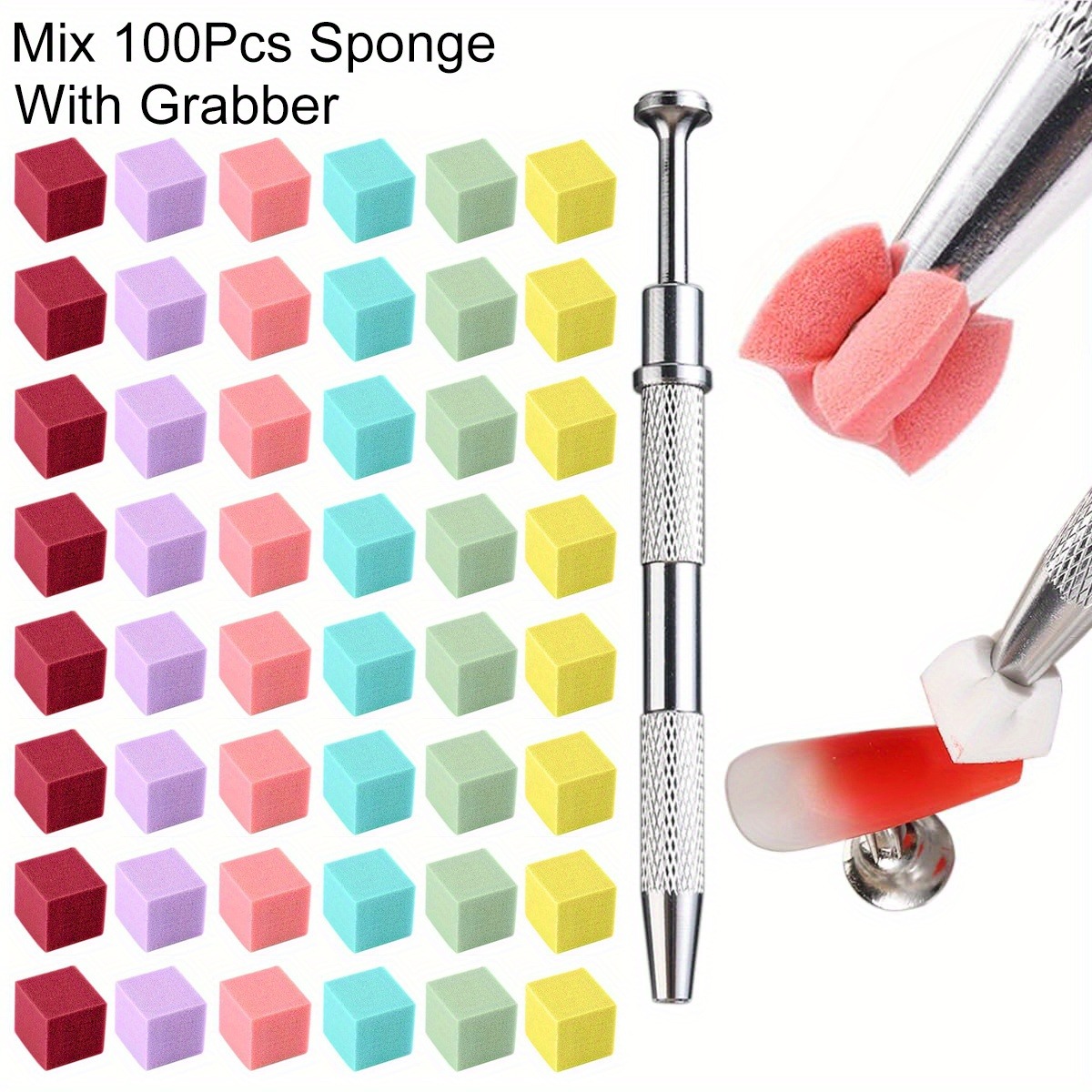 Nail Art Sch - 1/50/100Pcs 스퀘어 네일 아트 스폰지 세트