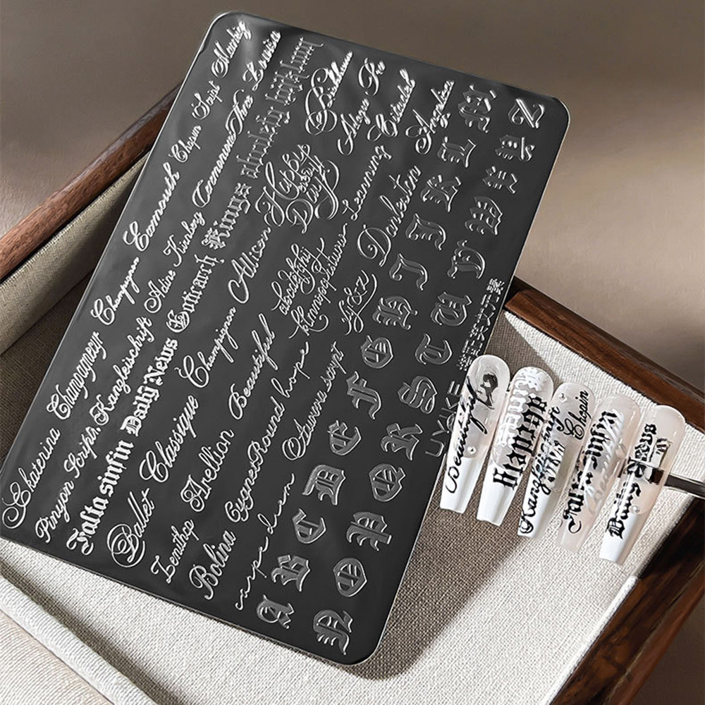 Nail Art Gothic - 고딕체 캘리그라피 네일아트 스탬핑 플레이트 레트로