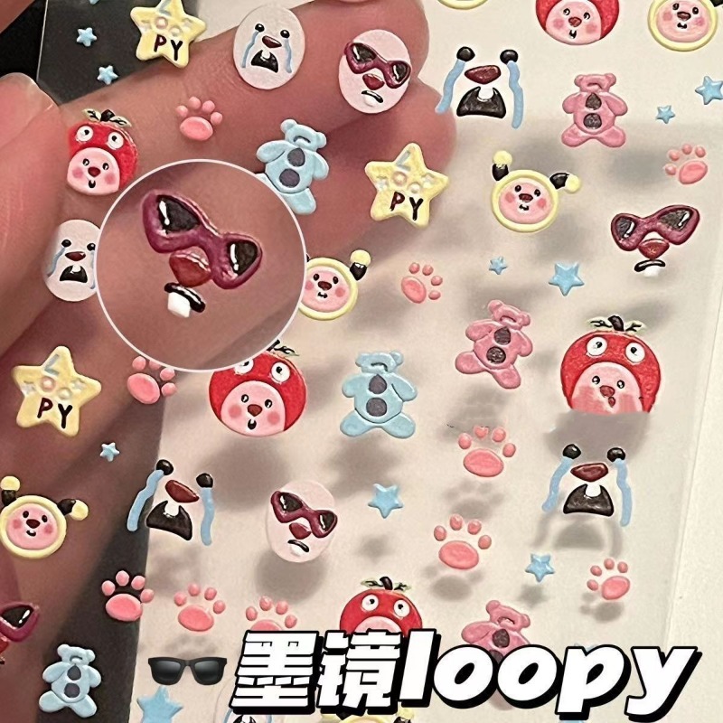 2pcs 귀여운 비버 루피 스티커 만화 애니메이션 상품 - Nail Art Quirky 리뷰 및 가격