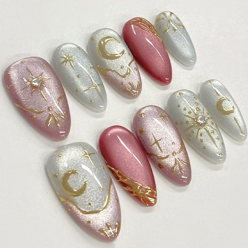 24개 금박 스타라이트 스틱온 네일아트 글리터 라인스톤 - Nail Art Quirky 리뷰 및 가격