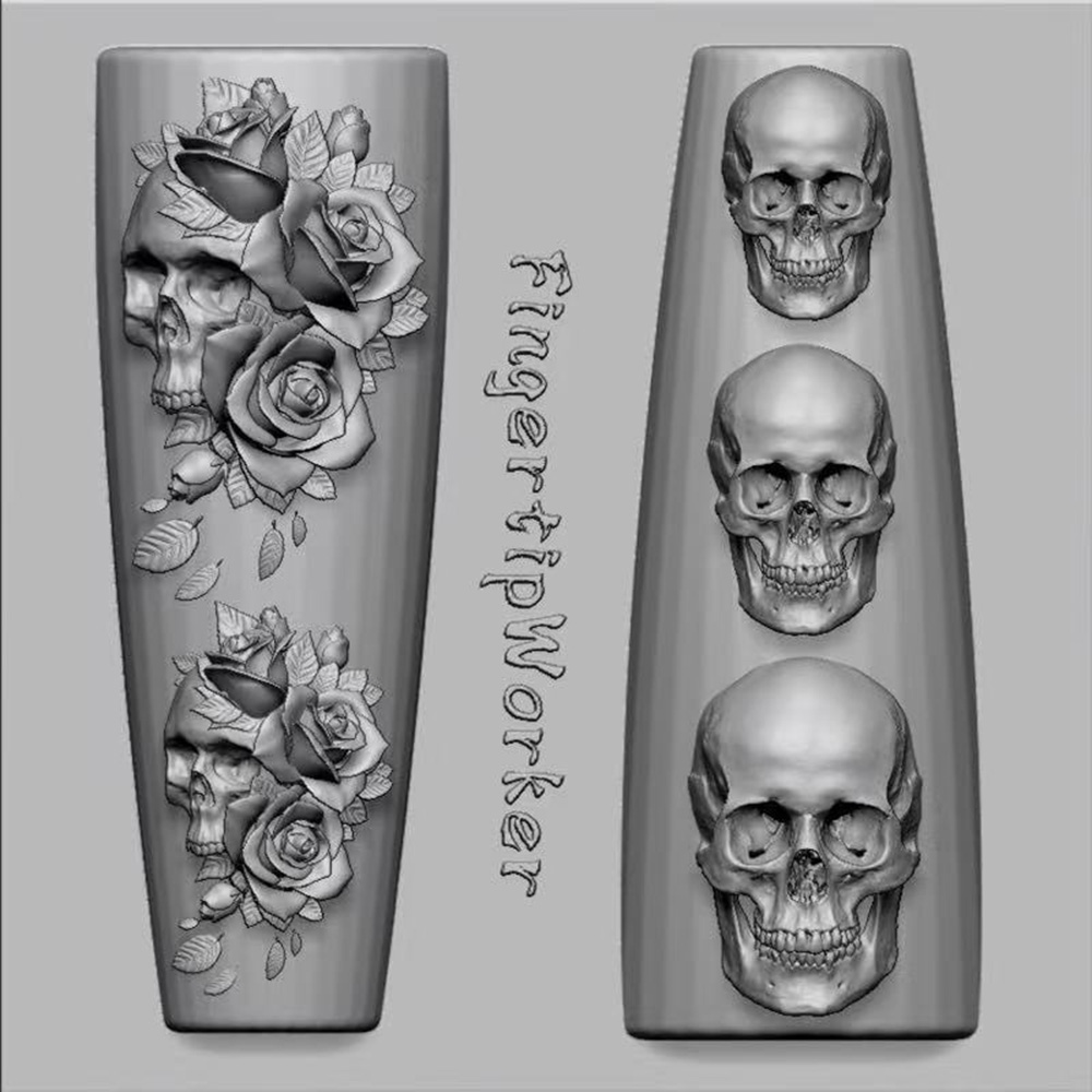 2개 세트 다크 로즈 해골 실리콘 네일 아트 몰드 고딕 - Nail Art Gothic 리뷰 및 가격