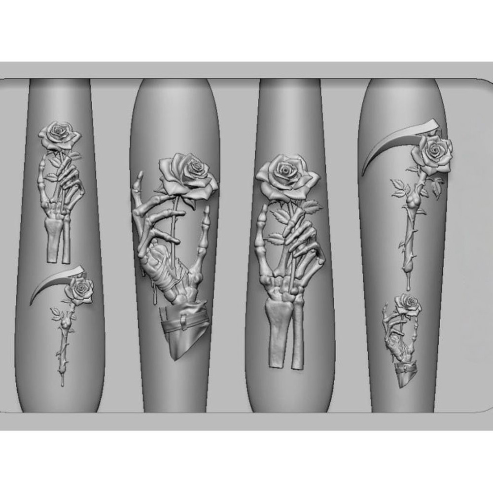 2개 세트 다크 로즈 해골 실리콘 네일 아트 몰드 고딕 - Nail Art Gothic 리뷰 및 가격