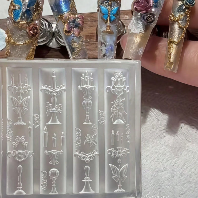 나비 캔들스틱, 장미 새장 윈드차임, 3D 소원 분수, - Nail Art Gothic 리뷰 및 가격