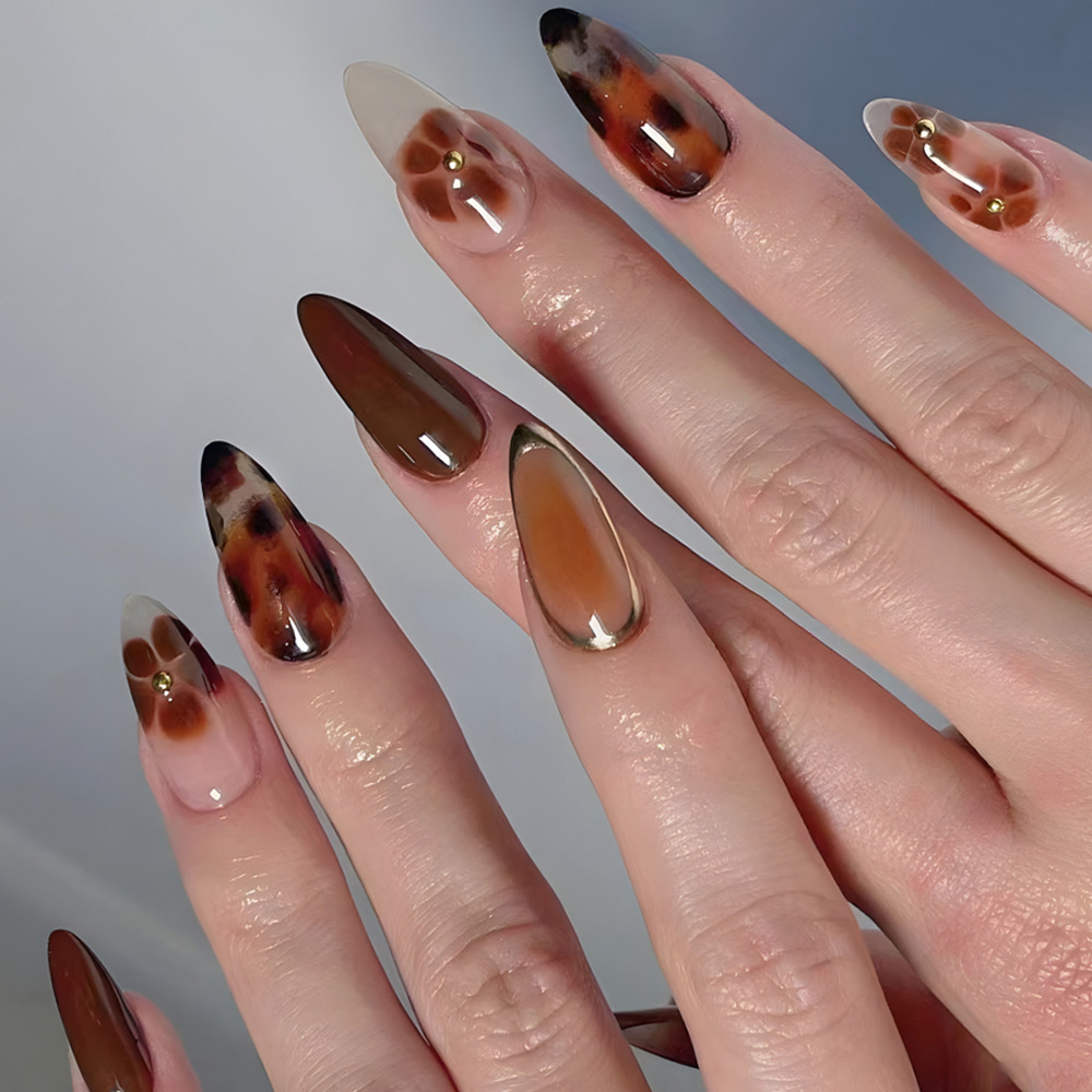 24개 패션 라인스톤 프레스온 네일 팁 진주 디자인 롱 - Nail Art Quirky 리뷰 및 가격