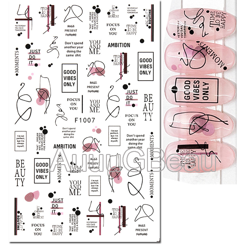 3d 네일 아트 데칼 발렌타인 데이 편지 기하학적 라인 - Nail Art Valentines Day 리뷰 및 가격