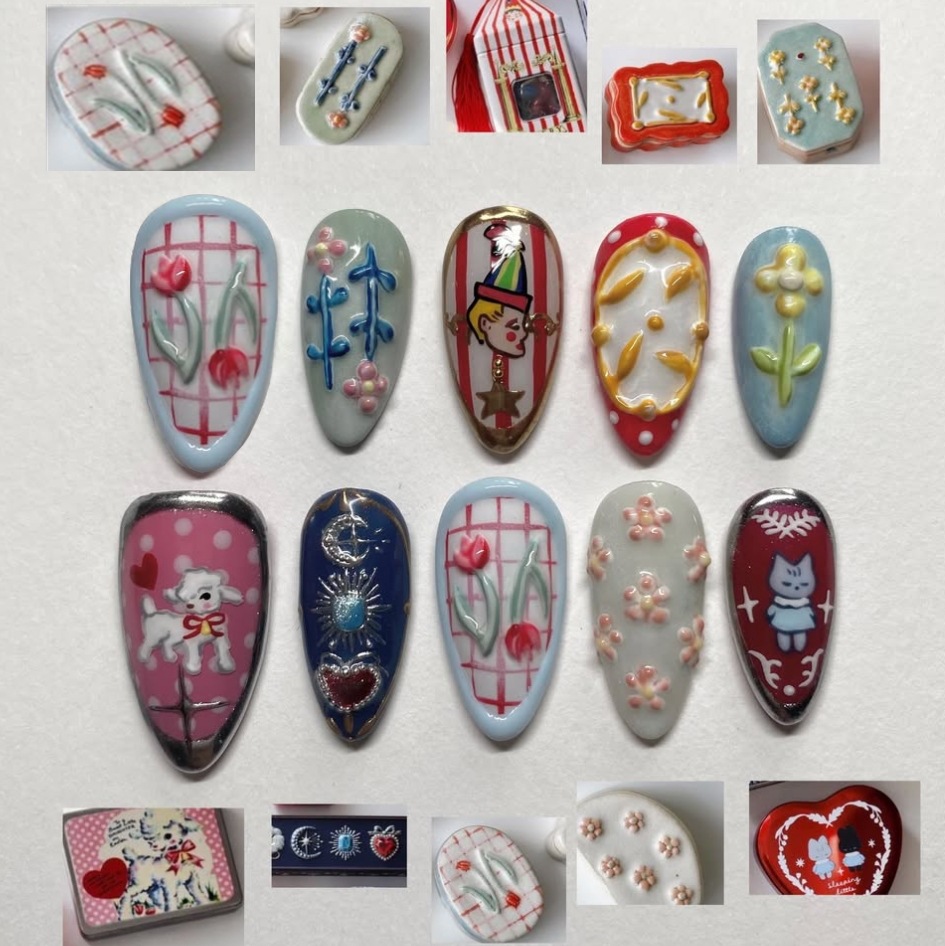 24개입 다크 고딕 펑크 가짜 손톱 스파이스 걸스 2D - Nail Art Gothic 리뷰 및 가격