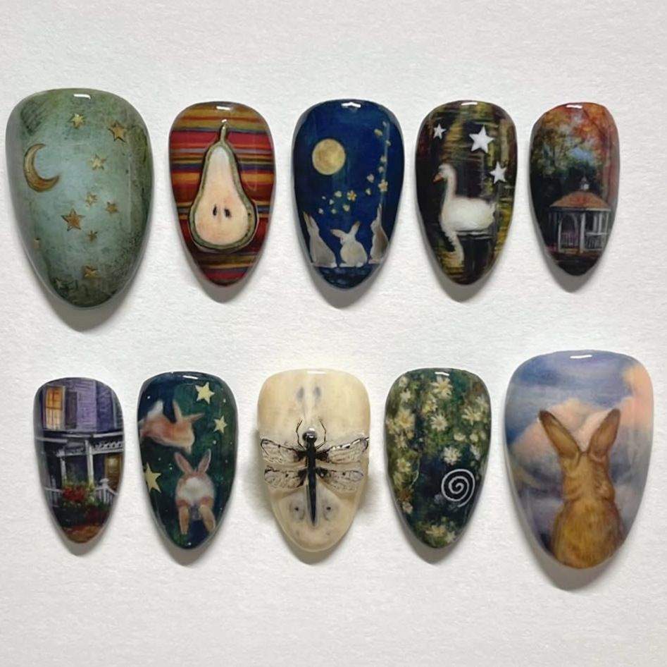 24개입 다크 고딕 펑크 가짜 손톱 스파이스 걸스 2D - Nail Art Gothic 리뷰 및 가격