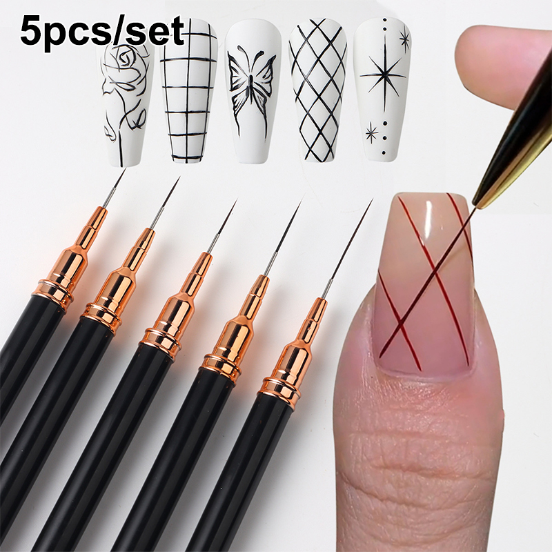 # 5개/세트 전문 네일 아트 라이너 브러쉬, 스트라이 - Nail Art Sch 리뷰 및 가격