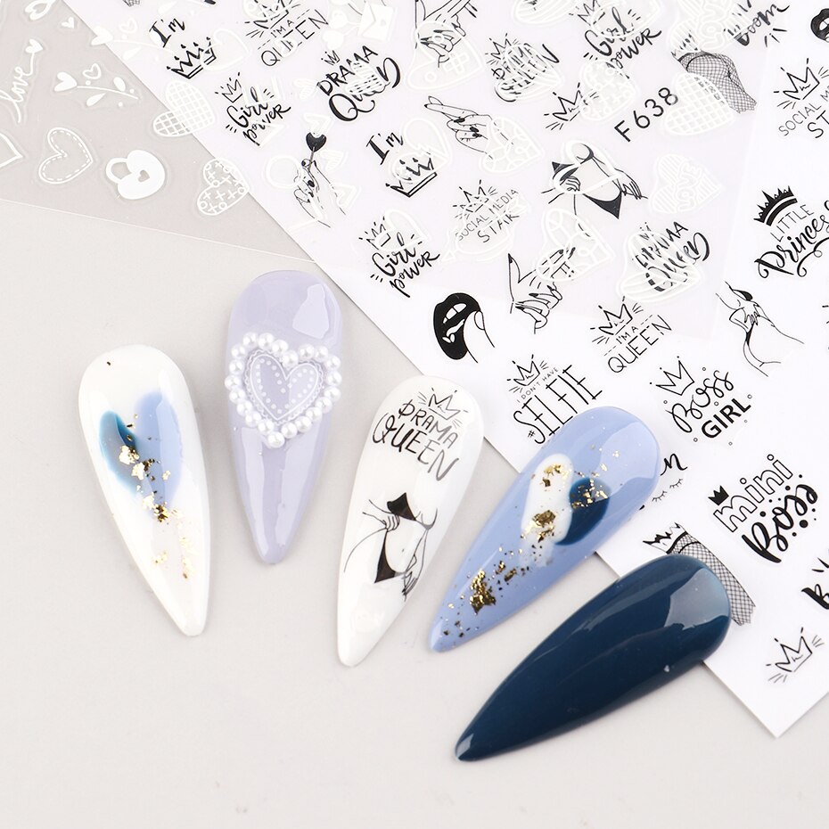 하트 러브 디자인 3D 네일 아트 스티커, 영어 문자  - Nail Art Valentines Day 리뷰 및 가격
