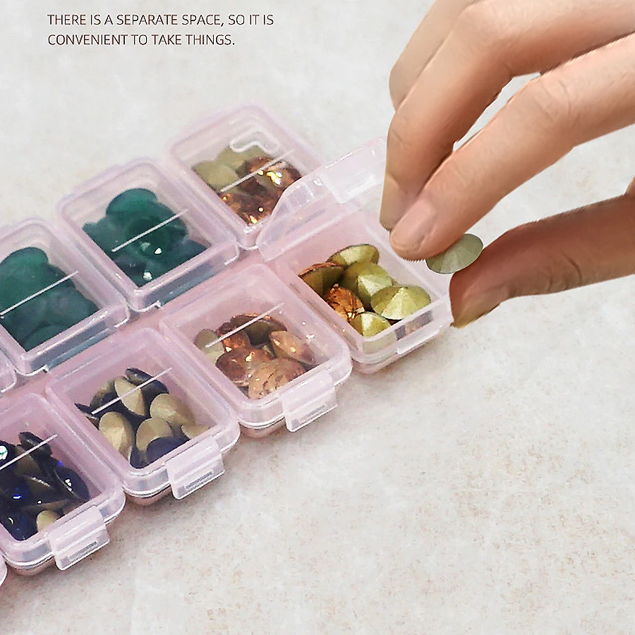 12칸 플라스틱 라인스톤 정리함, 네일아트 도구 보석  - Nail Art Quirky 리뷰 및 가격